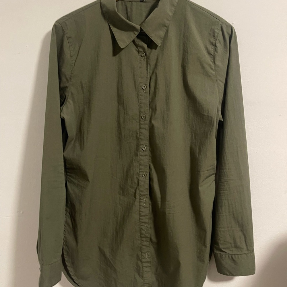 Fashion Nova Olive Green Button-Up Shirt